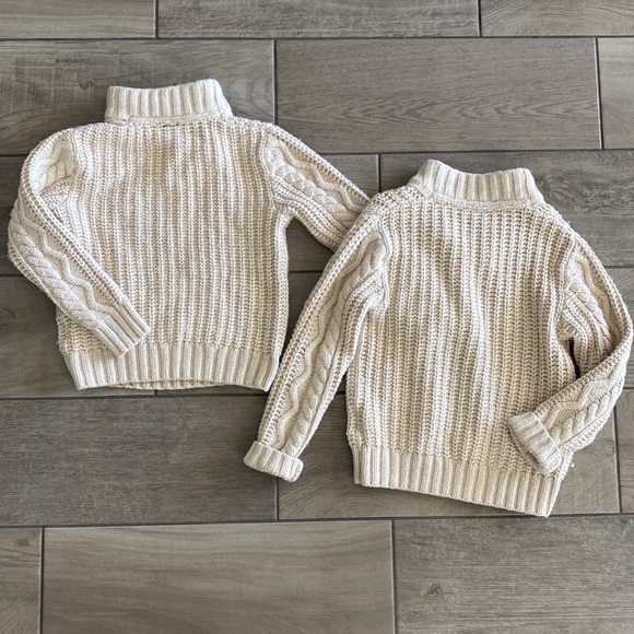 Boys BabyGap Mock Neck Sweaters Twins - Cream/Brown - Picture 2 of 5